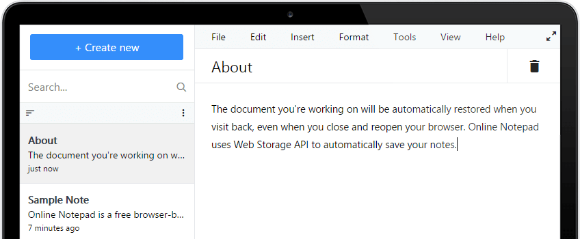 Dogseo Online Notepad Screenshot